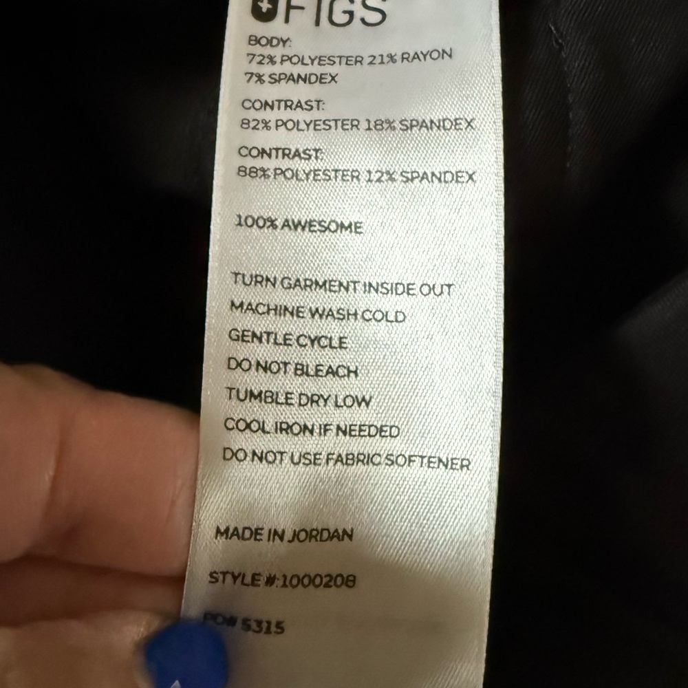 FIGS Black Jogger Scrub Pants Medium Petite M/P Elastic Waist Cargo Pocket - Picture 9 of 11